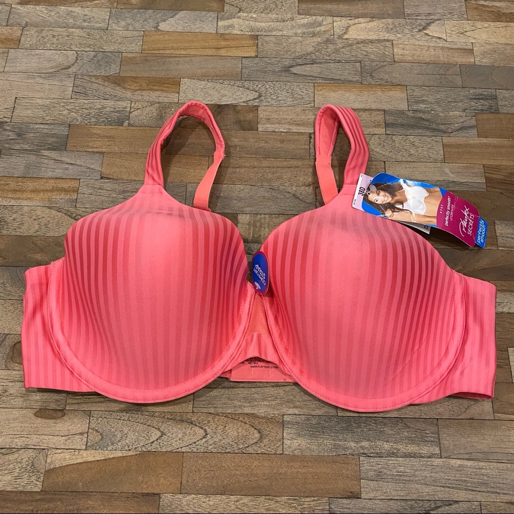 NWT Playtex Perfectly smooth coral stripe bra